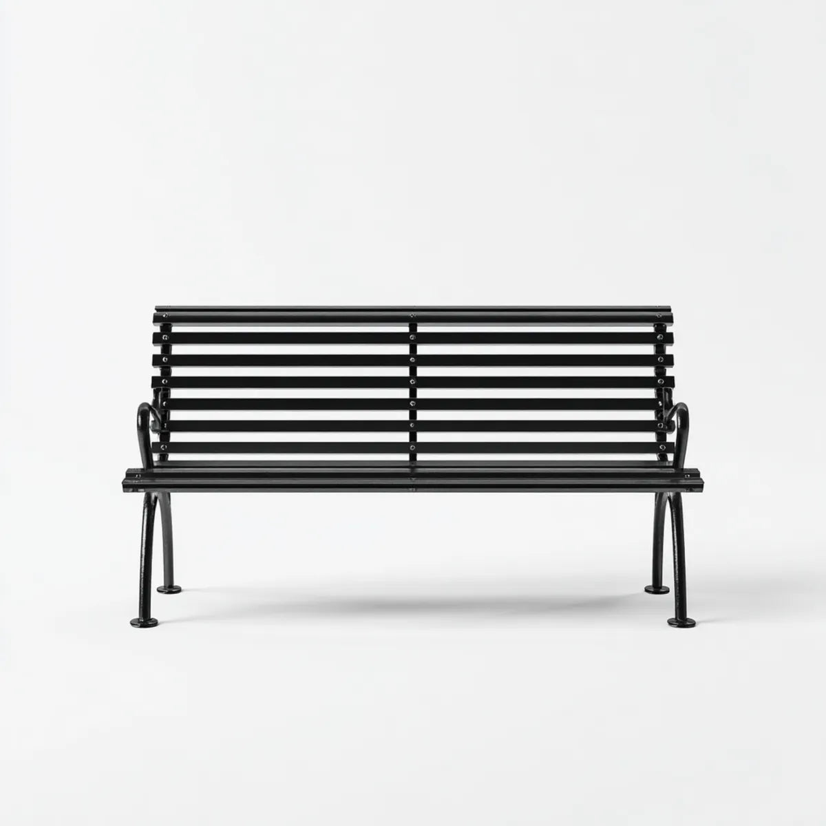 Banc de jardin 3 places noir en acier 150 x 60 x 84 cm rectangulaire