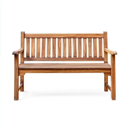 Banc de jardin 2 places marron en bois massif d'acacia rectangulaire 120 x 60 x 90 cm