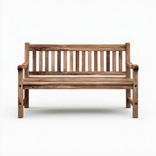 Banc de jardin 3 places brun naturel en bois massif d'acacia 150 x 65 x 90 cm